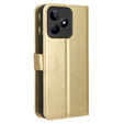 Pattintható tok a Realme Note 50, Crazy Horse Wallet, arany