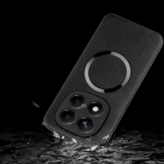 Telefontok a Xiaomi Redmi Note 14 Pro 5G, Leather Hybrid MagSafe, fekete