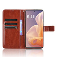Pattintható tok a Motorola Moto G85, Crazy Horse Wallet, barna