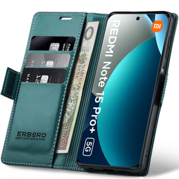 ERBORD Fényes Litchi flip tok Xiaomi Redmi Note 15 Pro Plus 5G / Poco M8 Pro 5G készülékekhez