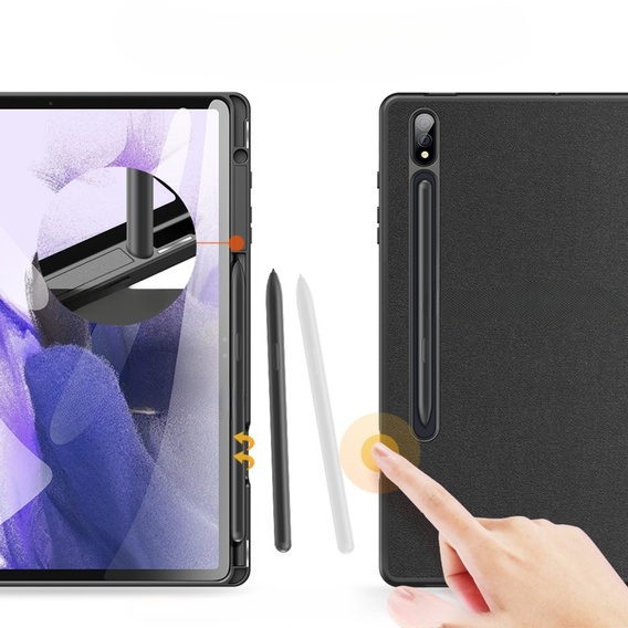 Tok Samsung Galaxy Tab S9+ 12.4"-hoz, Dux Ducis Domo, fekete