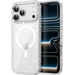 Tok iPhone 17 Pro Max készülékhez, MagSafe, csillogó - átlátszó