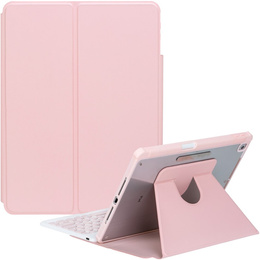 Billentyűzet tok iPad 11" 2025 A16 (11 gen.) / iPad 10.9" 2022 (10 gen.), Rotary 360° Leather, rózsaszín rose gold