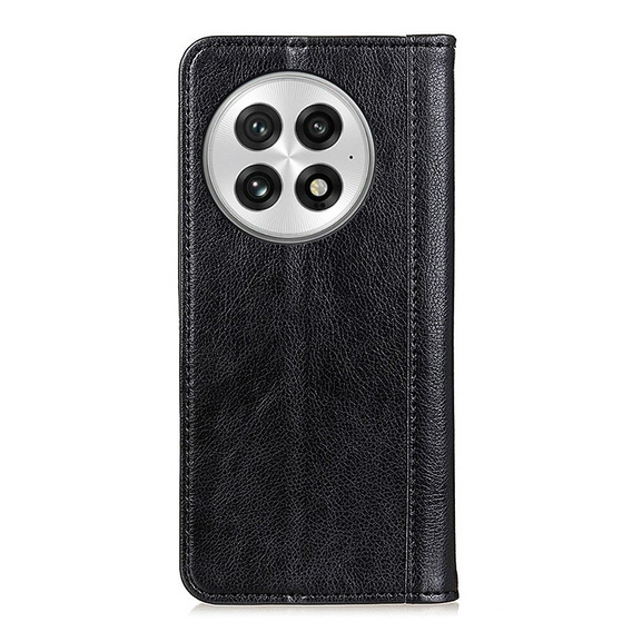 Pattintható tok OnePlus 13, Split Leather, fekete
