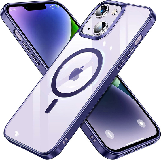 Telefontok a iPhone 14, ERBORD Hybrid MagSafe Case, kék
