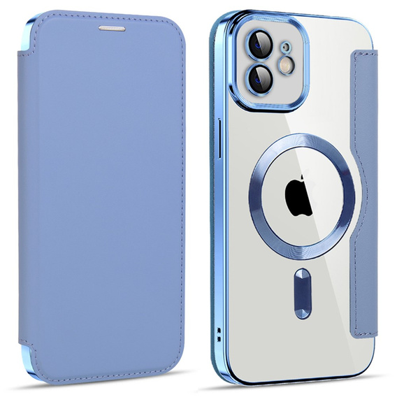 Pattintható tok a iPhone 11, RFID Wallet MagSafe CamShield, kék