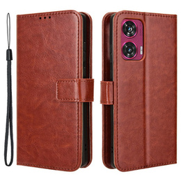Pattintható tok a Motorola Edge 50 Fusion 5G, Crazy Horse Wallet, barna