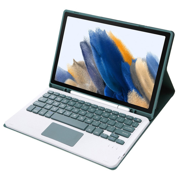 Tok + billentyűzet Samsung Galaxy Tab A8 10.5 X200 / X205, Touchpad, sötétzöld