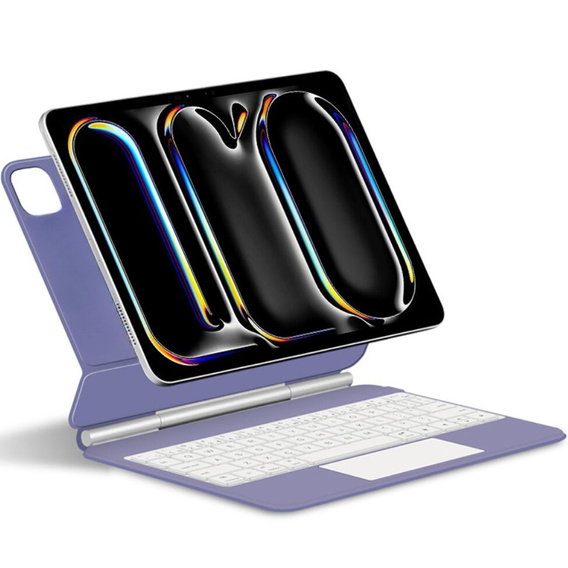 Billentyűzet tok iPad Pro 11" 2024, Magnetic Keyboard Touchpad, lila