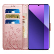 Pattintható tok a Xiaomi Redmi Note 13 Pro+, Butterfly, rózsaszín rose gold
