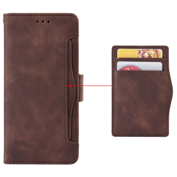 Pattintható tok a Xiaomi Redmi 13, Card Slot, barna