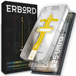 2x Edzett üveg az Samsung Galaxy S25 Ultra, ERBORD 9H Easy App