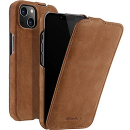 MELKCO flip tok iPhone 13-hoz, bőr, flip, kávé