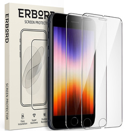 2x edzett üveg a iPhone 7/8/SE 2020/SE 2022, ERBORD 9H Hard Glass a képernyőn
