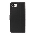 Flap tok iPhone 16E, Rhombus Crossbody Leather, fekete