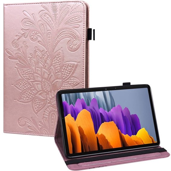 Pattintható tok Samsung Galaxy Tab S7, flower, kék