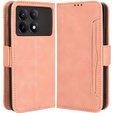 Pattintható tok a Xiaomi Poco F6 Pro, Card Slot, rózsaszín