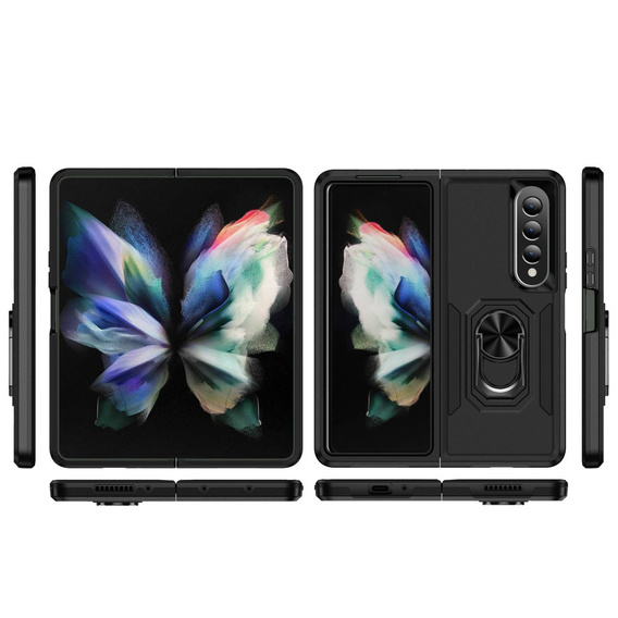 Páncélozott telefontok a do Samsung Galaxy Z Fold 4 5G, Nox Case Ring, fekete