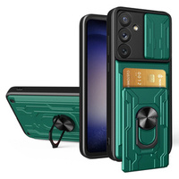 Páncélozott tok a Samsung Galaxy A54 5G, Camera Slide Card Slot, zöld