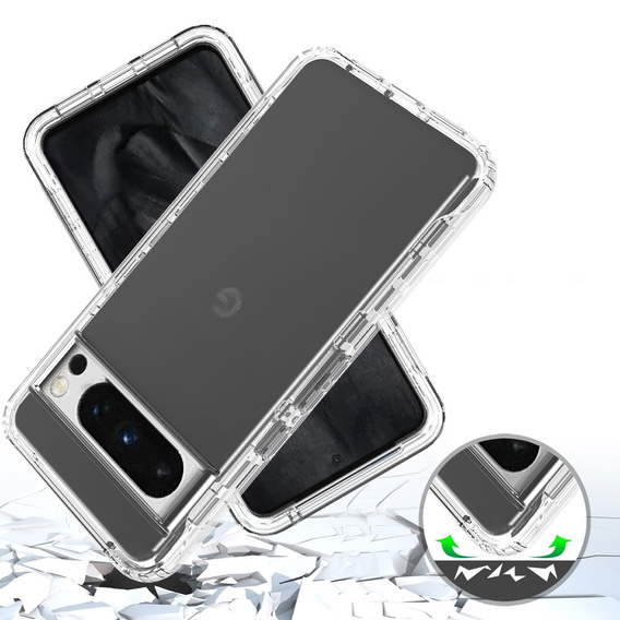Tok Google Pixel 8 Pro készülékhez, Shockproof, fóliával, átlátszó