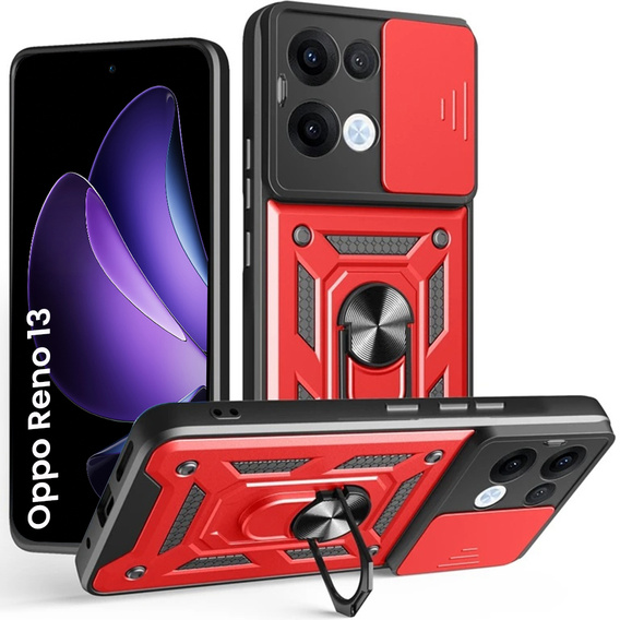 Telefontok a Oppo Reno 13, CamShield Slide, piros