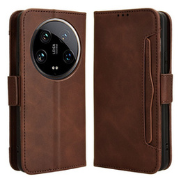 Pattintható tok a Xiaomi 14 Ultra, Card Slot, barna