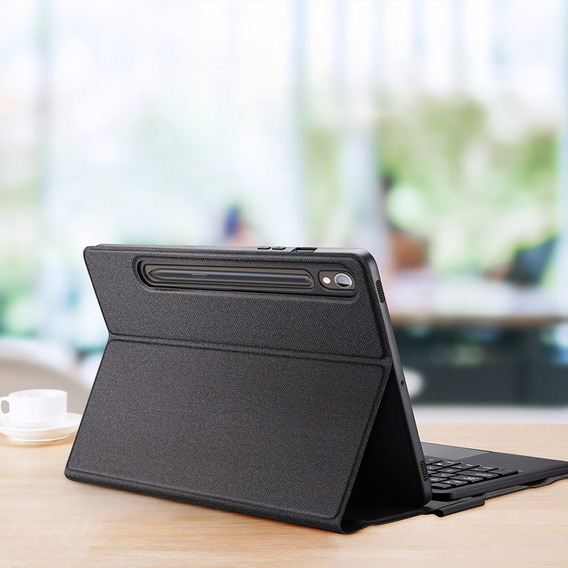 Tok + billentyűzet Samsung Galaxy Tab S9, Dux Ducis Pen Slot TouchPad Leather, fekete