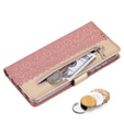 Flap tok Samsung Galaxy A35 5G, Wallet Pocket Zipper Lace, rózsaszín