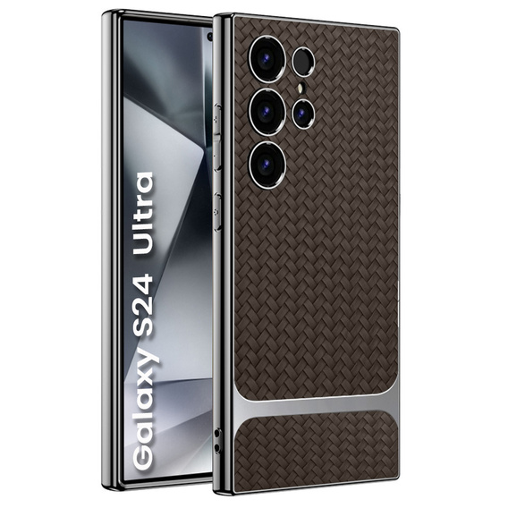 Telefontok a Samsung Galaxy S24 Ultra, GKK Woven Leather, kávé