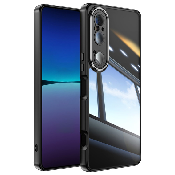 Tok Sony Xperia 1 VI, Fusion Hybrid, kameravédelemmel, átlátszó / fekete