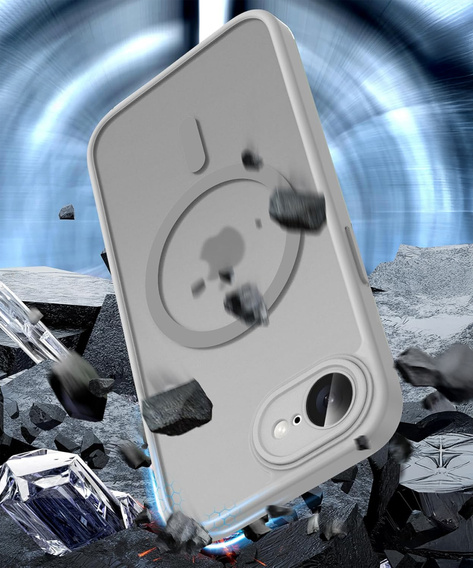 Tok iPhone 16E-hoz, MagSafe, ERBORD Matt Case, titánium szürke + képernyőüveg