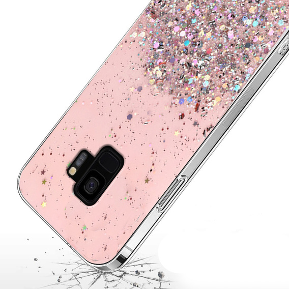 Telefontok a Samsung Galaxy S9, Glittery, rózsaszín