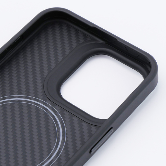 Tok iPhone 15 Pro Max, Aramid Fiber Cover, fekete