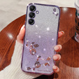 Tok Samsung Galaxy A35 5G, Glitter Flower, lila
