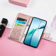Pattintható tok a Xiaomi Redmi Note 14 4G, Butterfly, rózsaszín rose gold