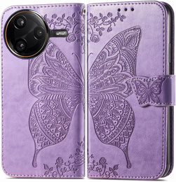 Pattintható tok a Xiaomi Poco F7 Ultra, Butterfly, lila