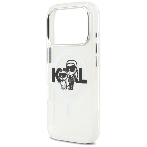 Karl Lagerfeld IML Glitter Karl és Choupette MagSafe tok iPhone 17 Pro készülékhez