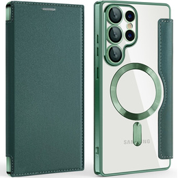 Pattintható tok a Samsung Galaxy S25 Ultra, RFID Wallet MagSafe CamShield, zöld