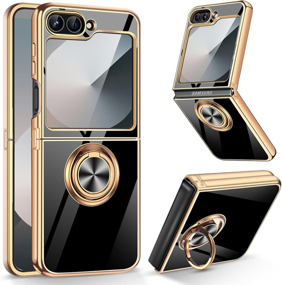 Telefontok a Samsung Galaxy Z Flip7 FE / Z Flip6, Electro Ring, fekete