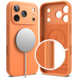 Ringke tok iPhone 17 Pro Max készülékhez, szilikon mágneses MagSafe, mandarin