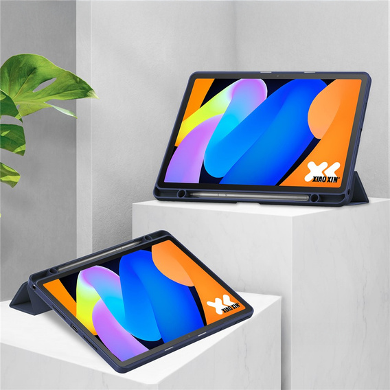 Tojás Lenovo Idea Tab 11" 2025 TB336FU TB336ZU, átlátszó hátlappal és tolltartóval, tengerészkék színben