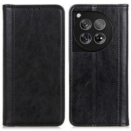 Telefontok a OnePlus 12 5G, Wallet Litchi Leather, fekete