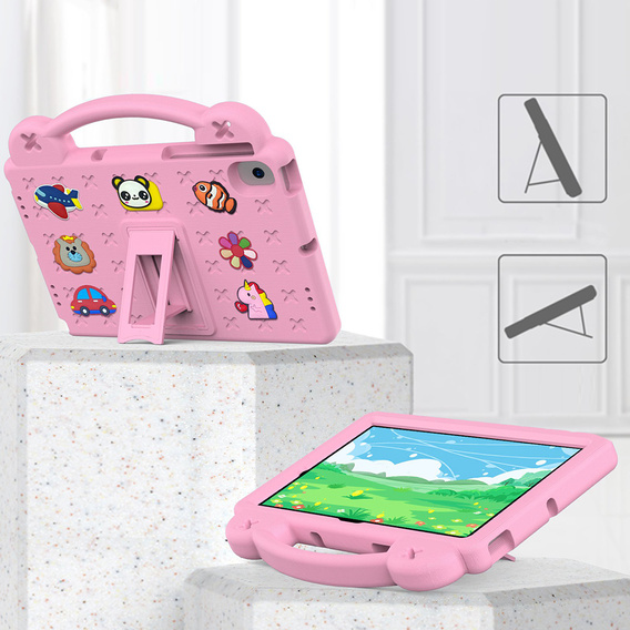 Gyermek tok Samsung Tab A8 10.5 X200 / X205, Cute Patterns, állvánnyal, rózsaszín