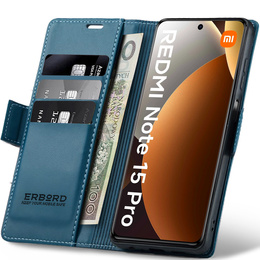 ERBORD Fényes Litchi flip tok Xiaomi Redmi Note 15 Pro 4G készülékhez