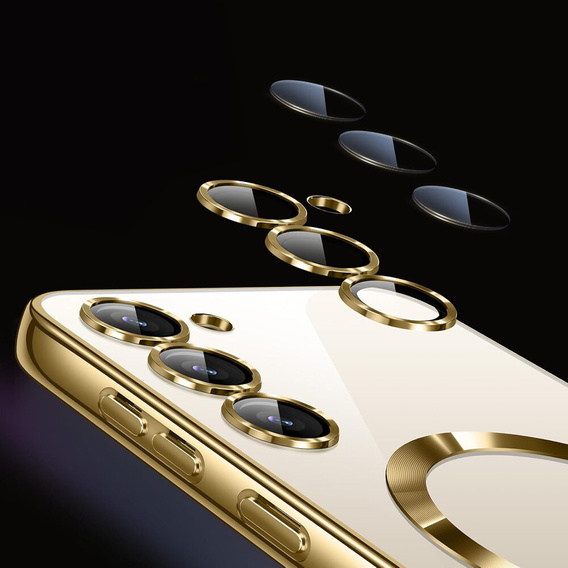 Tok Samsung Galaxy S23 FE-hoz, Electro MagSafe, arany + üveg a képernyőhöz