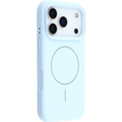 Szilikon tok iPhone 17 Pro Max készülékhez, MagSafe, ütésgátló, kék
