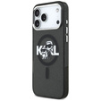 Karl Lagerfeld IML Glitter Karl & Choupette Sketch Logo MagSafe tok iPhone 17 Pro Max készülékhez
