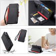 Pattintható tok a Xiaomi Redmi 14C / Xiaomi Poco C75, Wallet Zipper Pocket, fekete