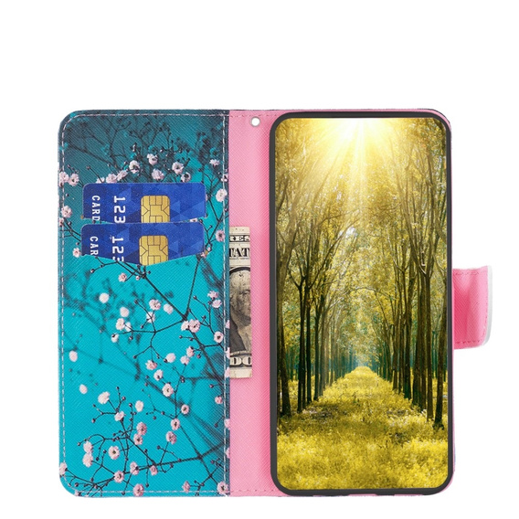 Pattintható tok a Infinix Hot 40i, Wallet, Sakura kék