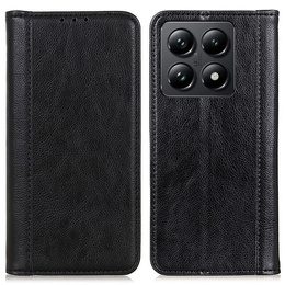 Telefontok a Xiaomi 14T, Wallet Litchi Leather, fekete